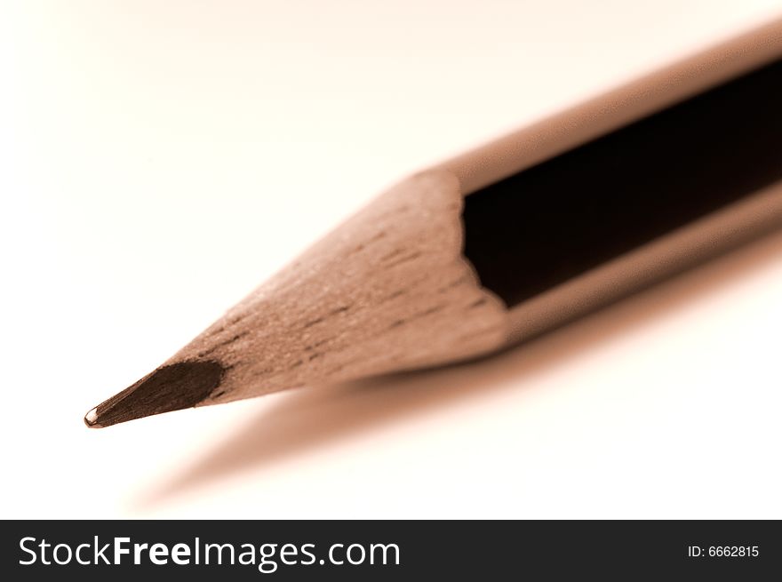 Macro image of pencil isolated over white. Macro image of pencil isolated over white