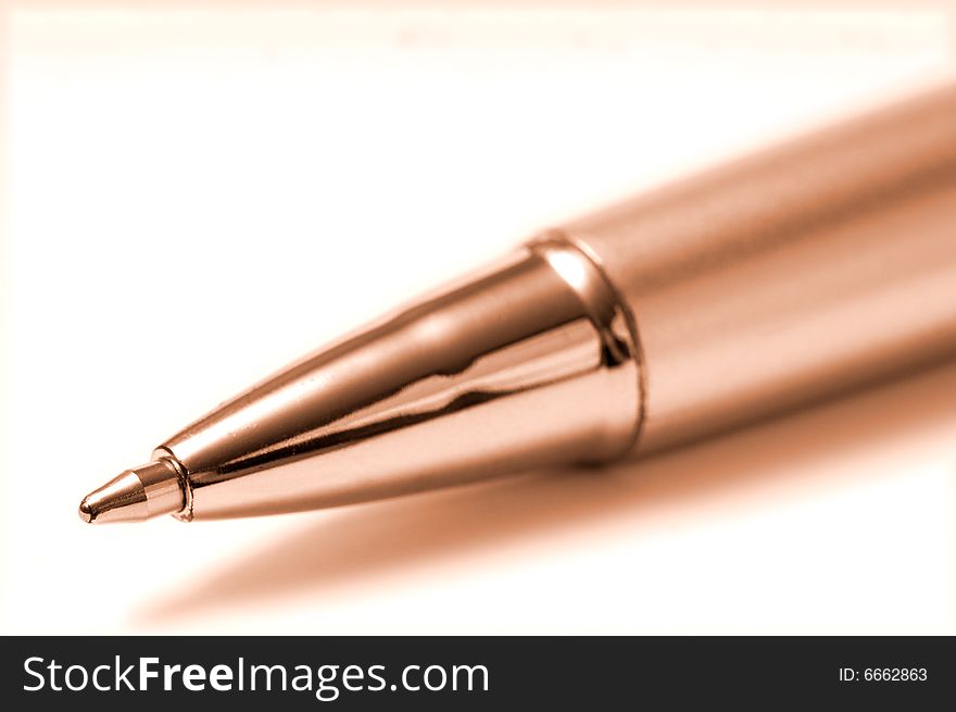 Macro image of pen isolated over white. Macro image of pen isolated over white