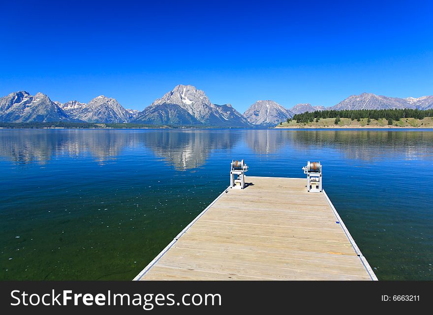 The Jachson Lake in Grand Teton National Park. The Jachson Lake in Grand Teton National Park