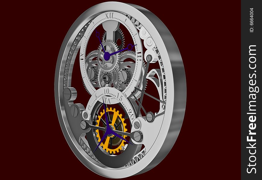 The image of a steel beautiful clockwork
