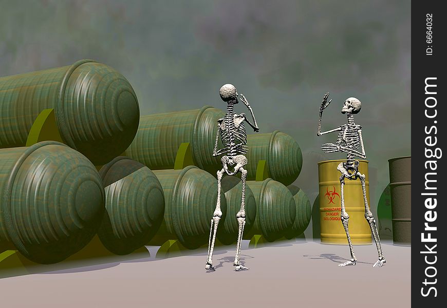 Halloween 3D, fun and creepy, skeletons dancing. Halloween 3D, fun and creepy, skeletons dancing
