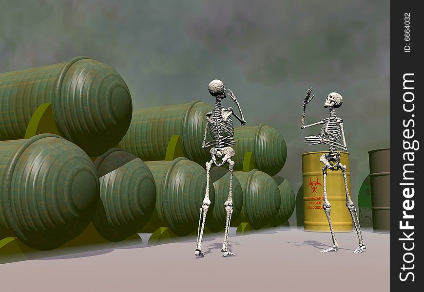 Halloween skeletons dancing