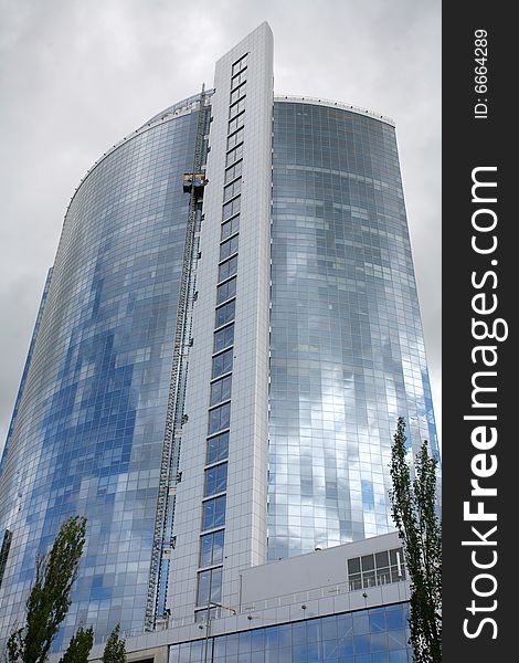 Modern office buildings viewed from below