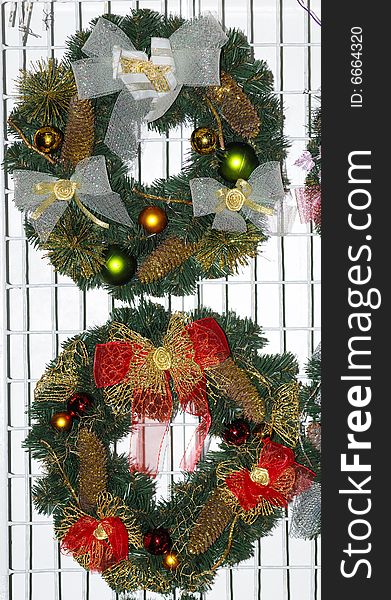 Christmas garland with shiny decoration