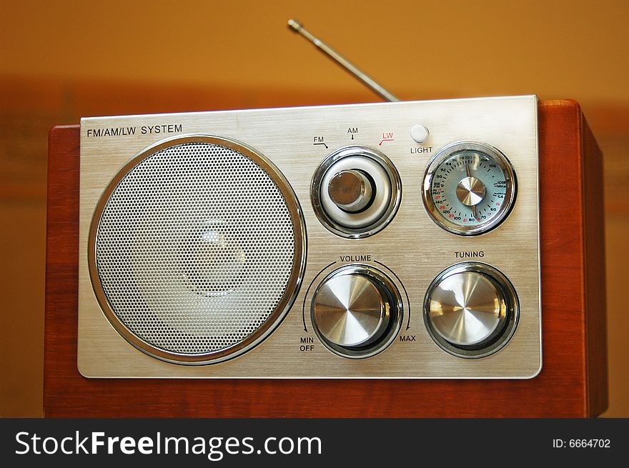 A modern radio with a retro design