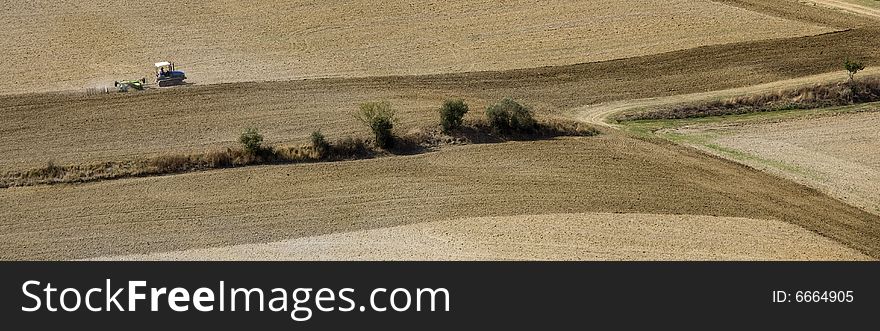 Hills, Val d'Orcia landscape in Tuscany, Italy