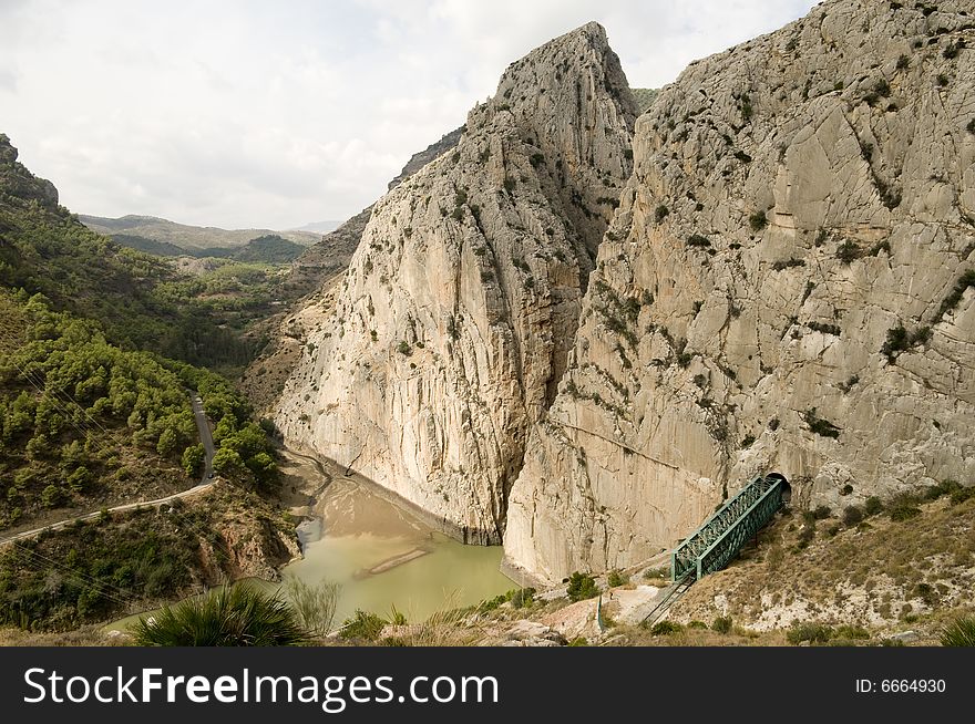 Entry to the famous el chorro in Spain