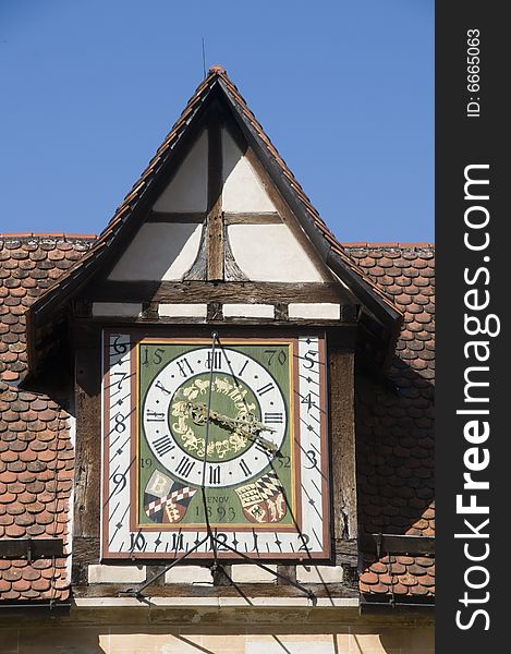 A beautiful 16th century sundial at Bebenhausen Monastery near Tuebingen in Germany. A beautiful 16th century sundial at Bebenhausen Monastery near Tuebingen in Germany.
