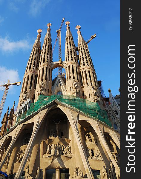 Sagrada Familia in Barcelona, Spain. Sagrada Familia in Barcelona, Spain