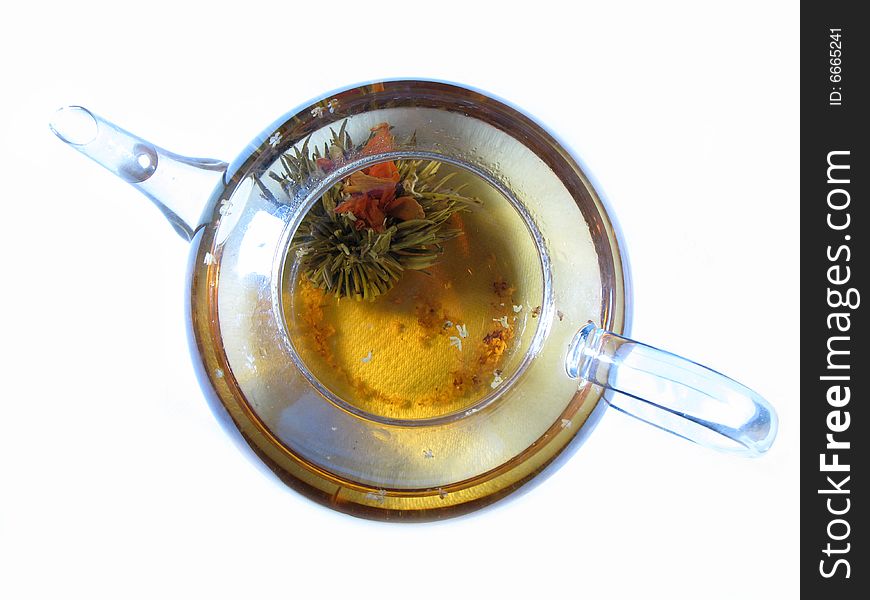 Glass TeaPot with Bloom Tea