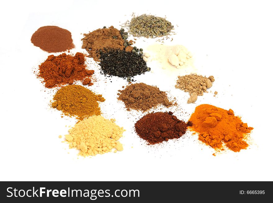 Shot of some spices on a white background