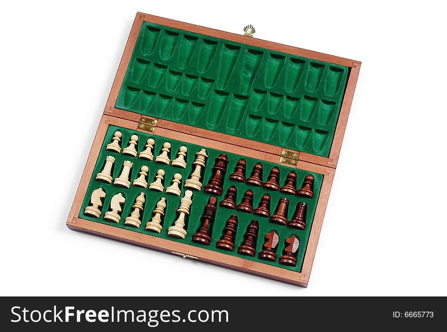 Open chessboard on a white, clipping path included