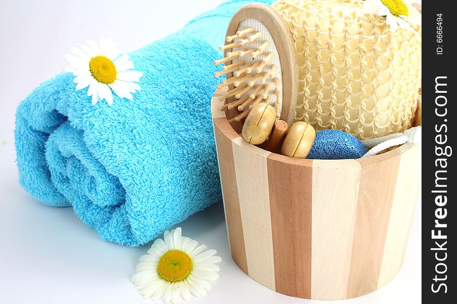 Towel and hairbrush