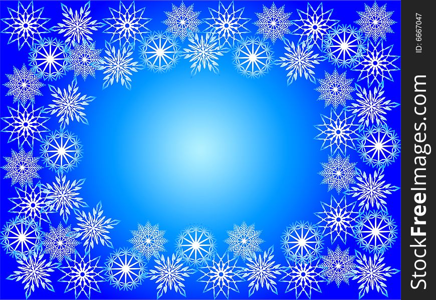 Frame from snowflakes, vector illustration