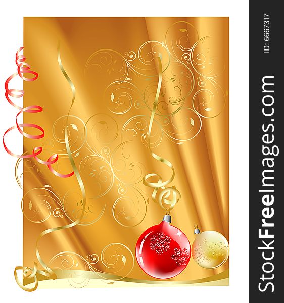 Christmas background with baubles,  illustration. Christmas background with baubles,  illustration