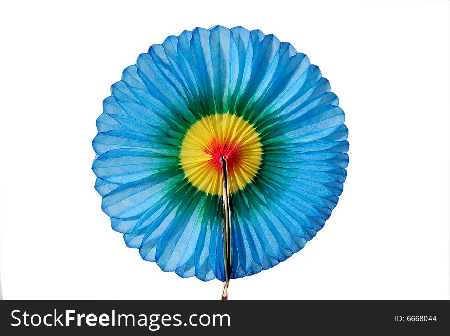 Colorful paper rosette isolated on white background