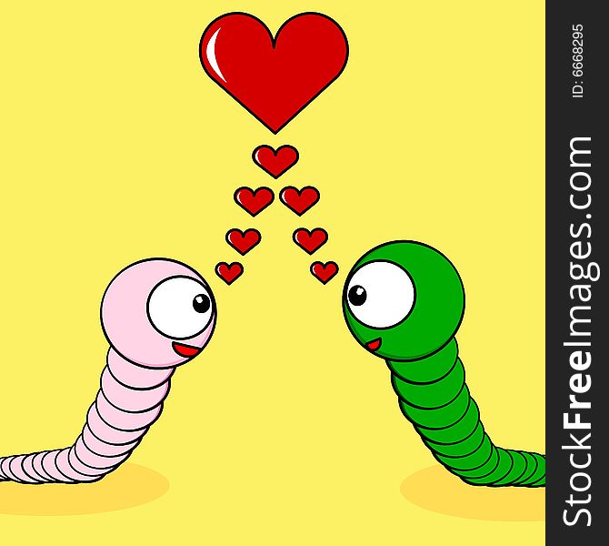 An illustration of two worms. An illustration of two worms