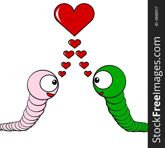 An illustration of two worms. An illustration of two worms