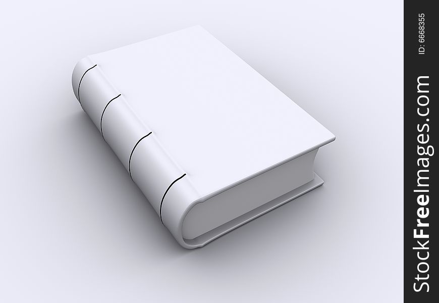 A simple white book - rendered in 3d. A simple white book - rendered in 3d