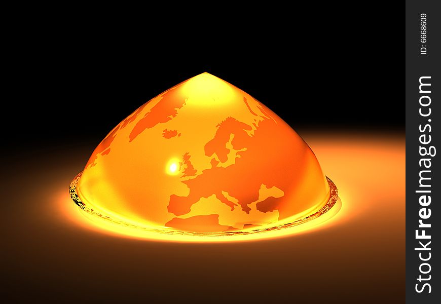 Earth globe melting - global warming concept - 3d render