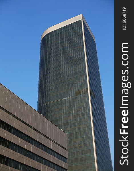 Modern skyscrapers at wide angle in beijing china