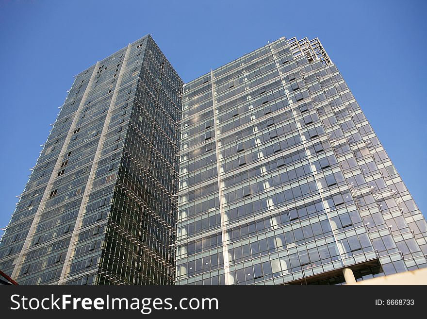 Modern Skyscrapers At Wide Angle