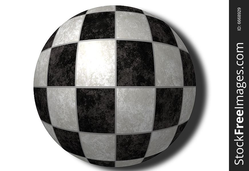 Checker sphere with shadow below