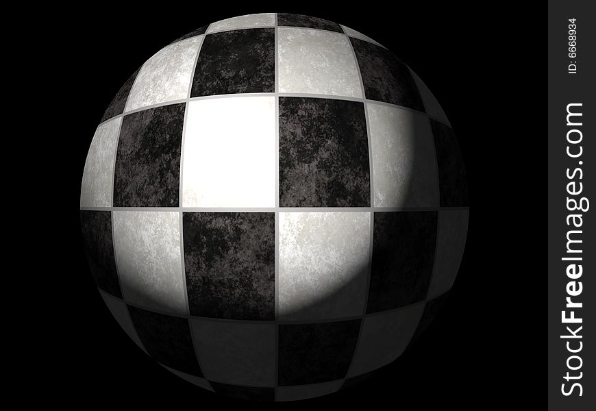 Checker sphere in light and shadow