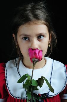 Smelling Rose Stock Images