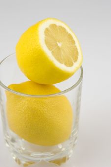 Lemons In A Glass Stock Photo