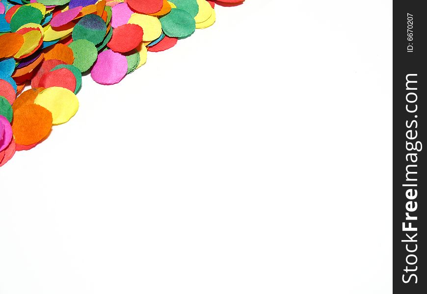 Detail colored confetti, background celebrated