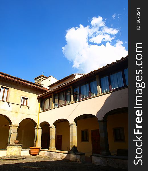 An ancient cloister in Tuscany countryside