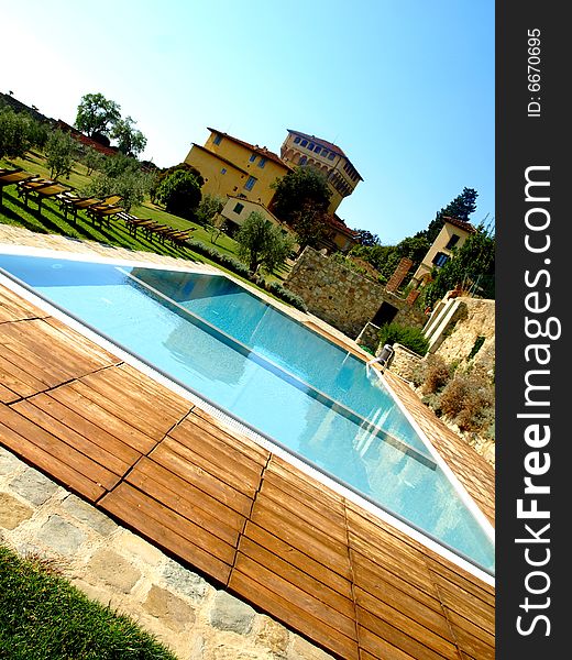 A wonderful shot of a countryside pool in a Florence's neighbours villa