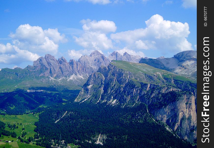 A wonderful landscape of the Cir mountain in Gardena valley. A wonderful landscape of the Cir mountain in Gardena valley