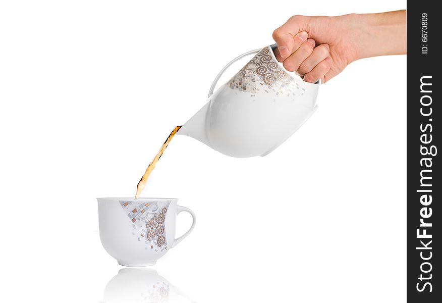 Black Tea Flows In A Cup