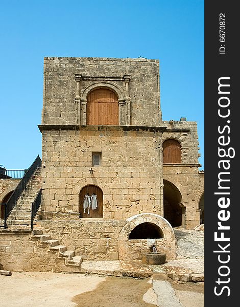 Exterior of an old house on Cyprus island Greece