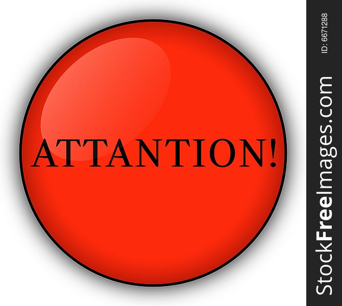 Attantion red web button for designers. Attantion red web button for designers