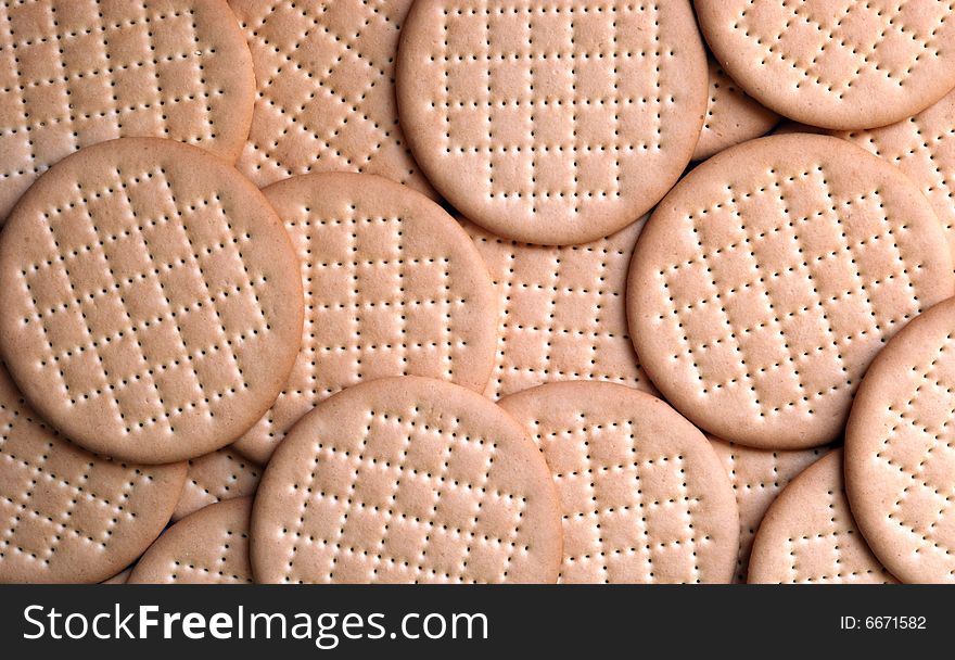 A lot of round biscuits