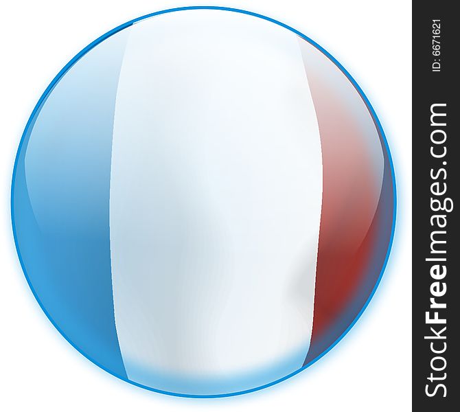 Blue web button with flag of France inside. Ready for design. VECTOR file is in attachment. All layers can be modified. Blue web button with flag of France inside. Ready for design. VECTOR file is in attachment. All layers can be modified