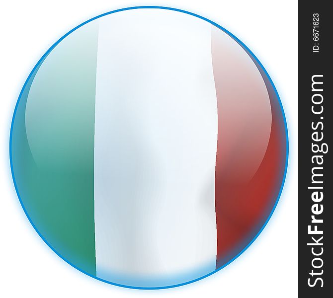 Blue Button Flag Italy