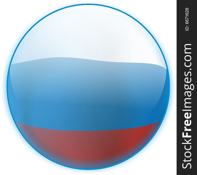 Blue button flag Russia