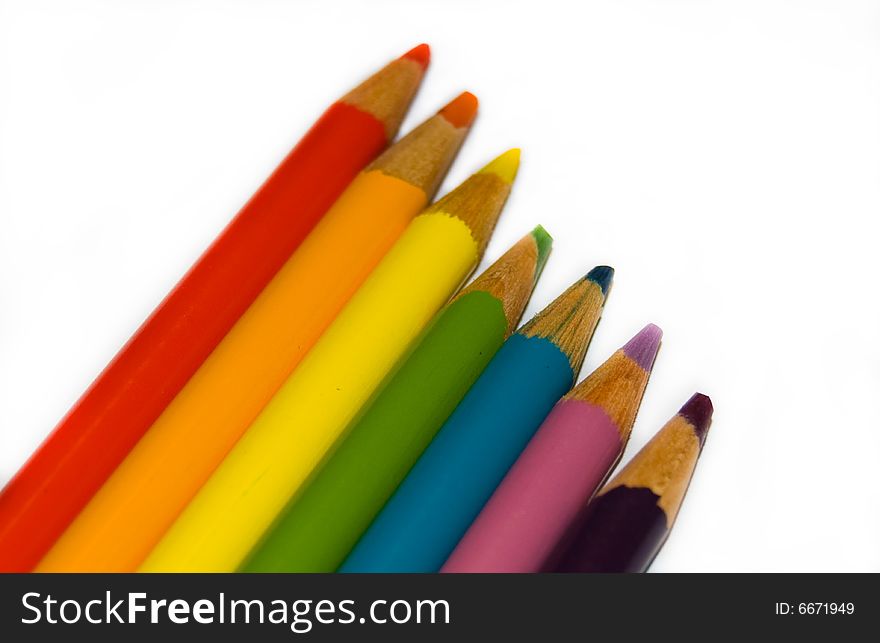 A rainbow of colored pencils