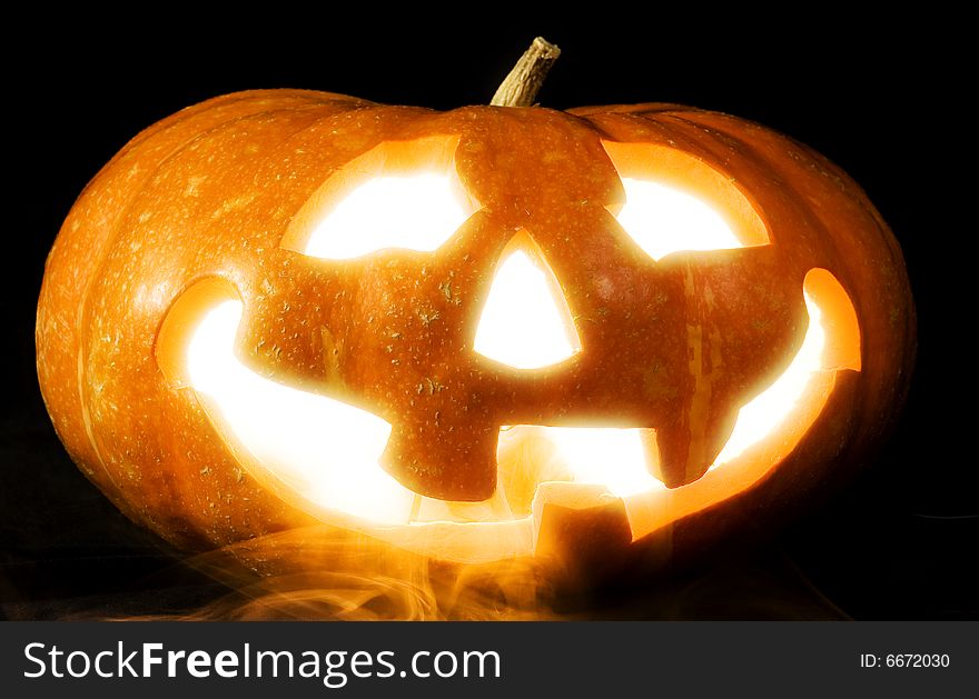 Halloween pumpkin isolated on black background