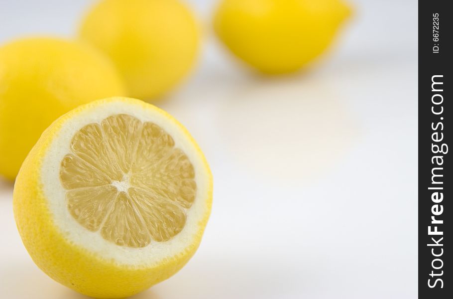 Lemon Half On White Background