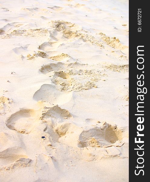 Sandy footprints at Byron Bay (Australia)