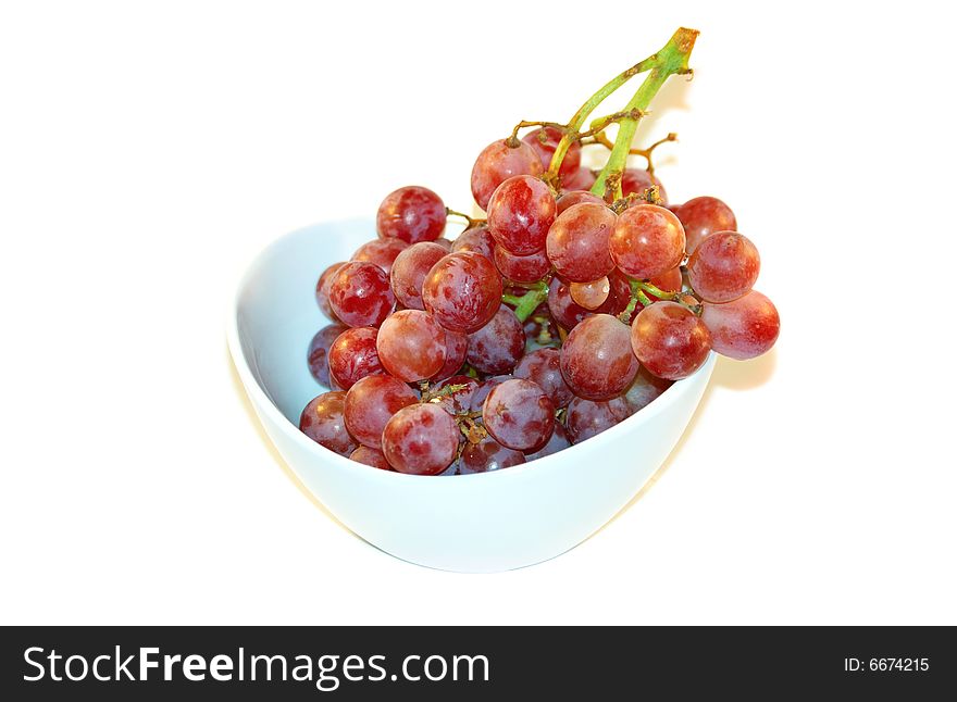 Fresh Grape In The White Bowl