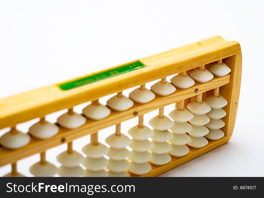 A traditional abacus on white background