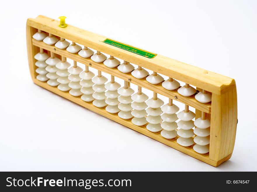 A traditional abacus on white background