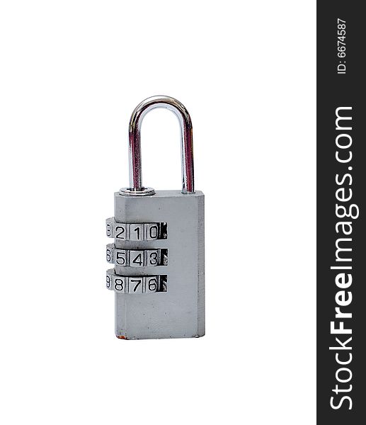 A combination padlock isolated with clipping path. A combination padlock isolated with clipping path