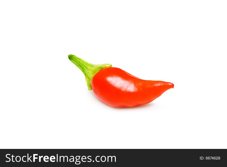 Red hot peppers isolated on white